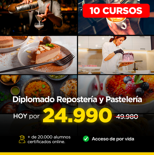 DIPLOMADO REPOSTERÍA Y PANADERÍA - 10 CURSOS ONLINE