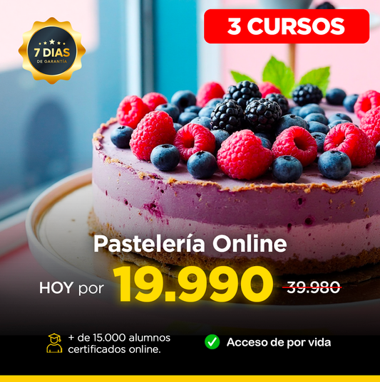 PASTELERÍA ONLINE - 3 CURSOS INCLUIDOS